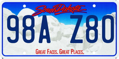 SD license plate 98AZ80