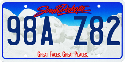 SD license plate 98AZ82