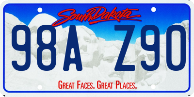 SD license plate 98AZ90