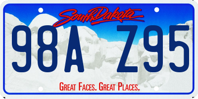 SD license plate 98AZ95