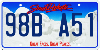 SD license plate 98BA51