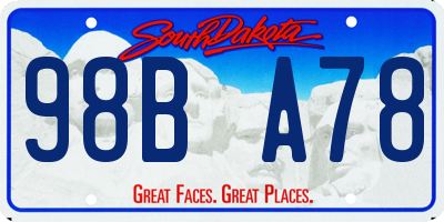SD license plate 98BA78