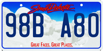 SD license plate 98BA80