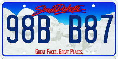 SD license plate 98BB87