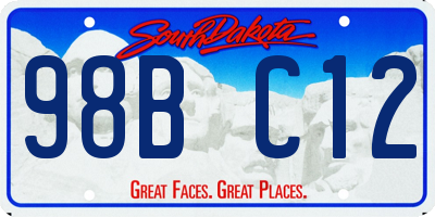 SD license plate 98BC12