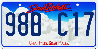 SD license plate 98BC17