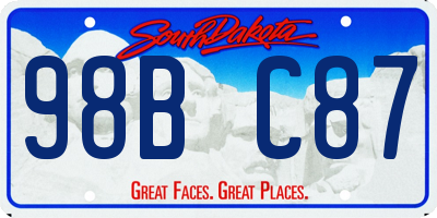 SD license plate 98BC87