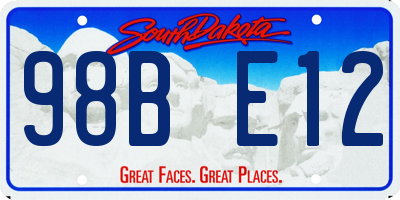 SD license plate 98BE12