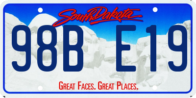 SD license plate 98BE19