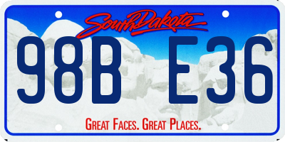 SD license plate 98BE36