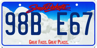 SD license plate 98BE67