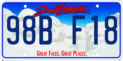 SD license plate 98BF18