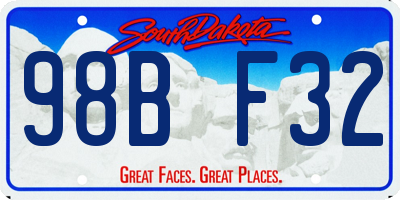 SD license plate 98BF32