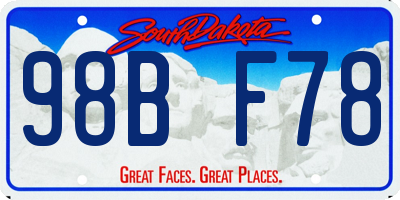 SD license plate 98BF78