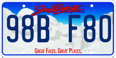SD license plate 98BF80