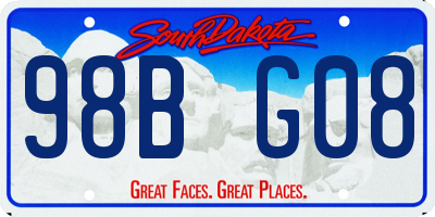 SD license plate 98BG08