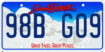 SD license plate 98BG09