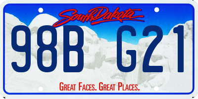 SD license plate 98BG21
