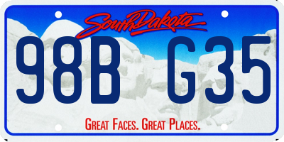SD license plate 98BG35