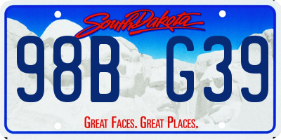 SD license plate 98BG39