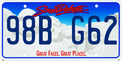 SD license plate 98BG62