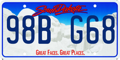 SD license plate 98BG68