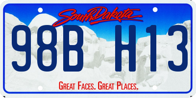 SD license plate 98BH13