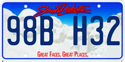 SD license plate 98BH32