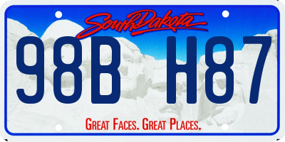 SD license plate 98BH87