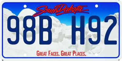 SD license plate 98BH92