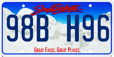 SD license plate 98BH96
