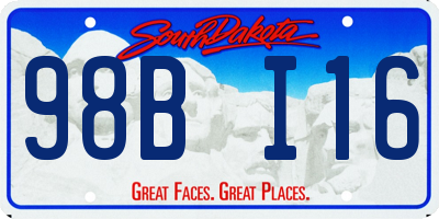 SD license plate 98BI16