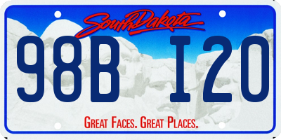 SD license plate 98BI20
