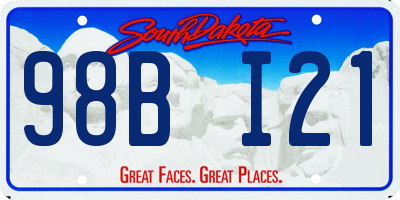 SD license plate 98BI21