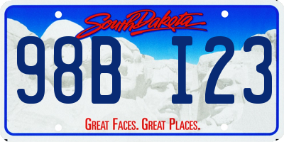 SD license plate 98BI23