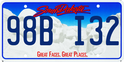 SD license plate 98BI32
