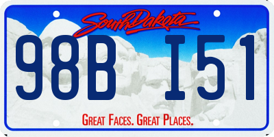 SD license plate 98BI51
