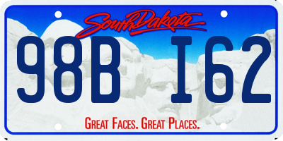 SD license plate 98BI62