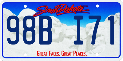 SD license plate 98BI71