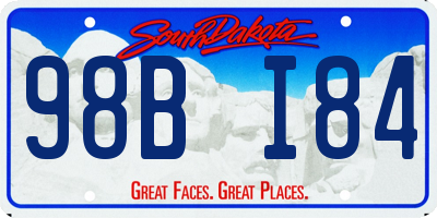 SD license plate 98BI84