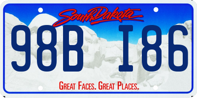 SD license plate 98BI86