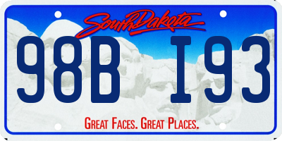 SD license plate 98BI93