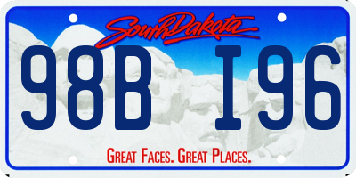 SD license plate 98BI96