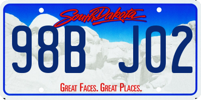 SD license plate 98BJ02