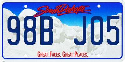 SD license plate 98BJ05