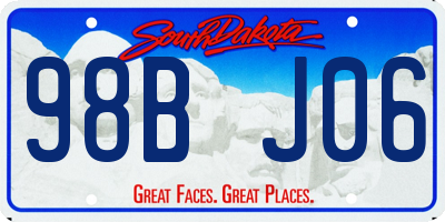 SD license plate 98BJ06