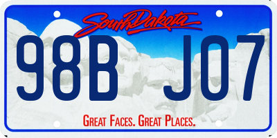 SD license plate 98BJ07