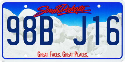 SD license plate 98BJ16