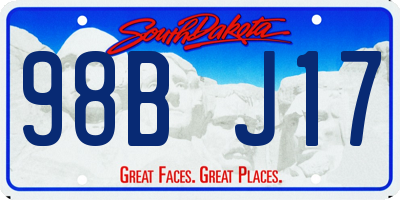 SD license plate 98BJ17
