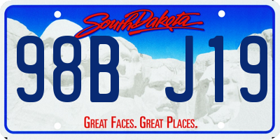 SD license plate 98BJ19